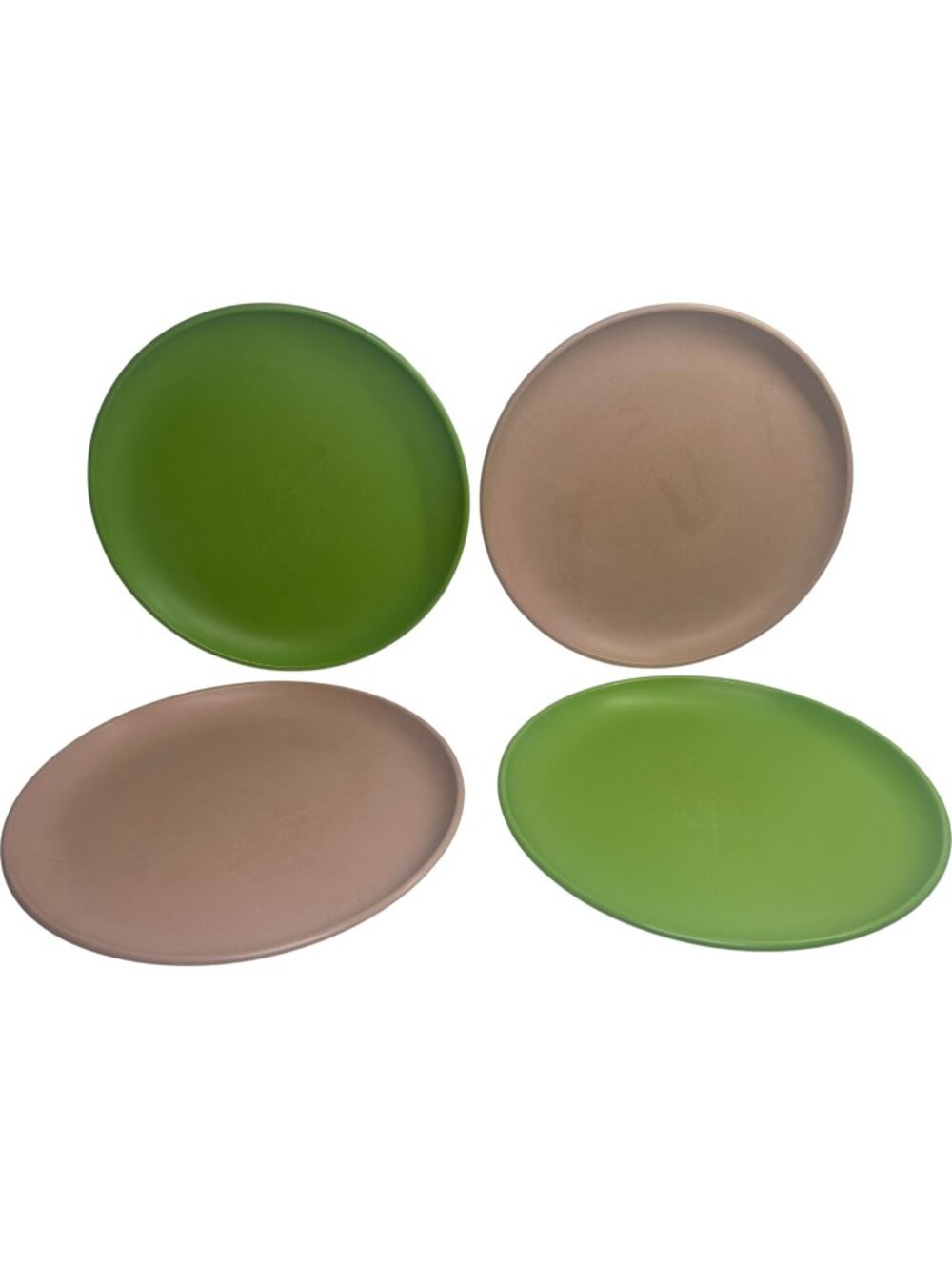 Harmony House Catalina Melmac Dinner Plates Set Of 4 Green & Beige 9.5 Inches
